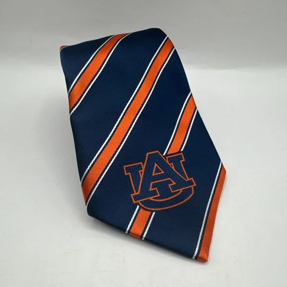 NWT Auburn Tigers Stripe Mens Tie College University Logo Alumni Neck Tie - Picture 1 of 7